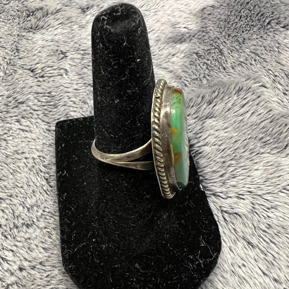 Vintage Native American Sterling Silver Turquoise Ring Size 5